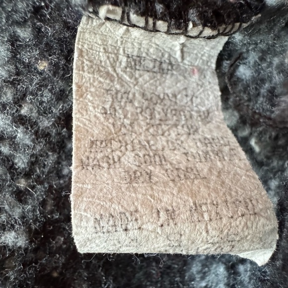 Mexican Baja 90’s Black and Gray Striped Poncho Hoodie - Picture 4 of 4